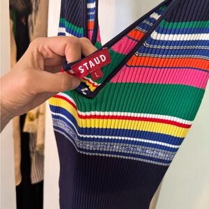 STAUD Dana Sleeveless Knit Midi Dress